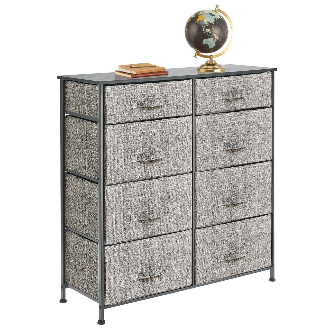 mDesign Tall Storage Dresser Furniture with 8 Slim Fabric Drawers